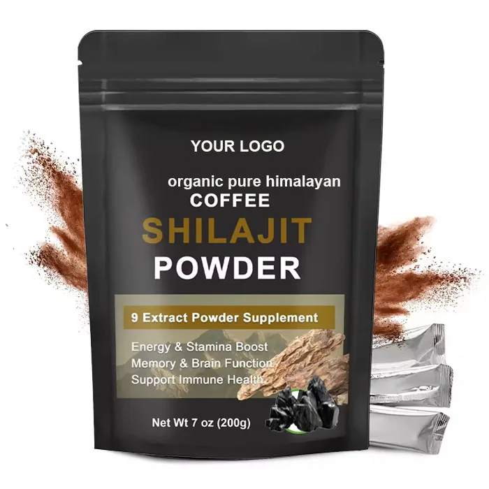 OEM Private Label Shilajit Coffee Powder Energy Drink Organic Himalayan Shilajit Extract Powder Pure Natural Shilajit Coffee