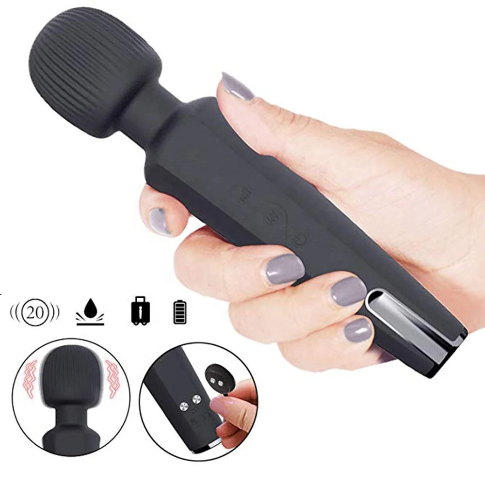 Upgraded Mini Wand Massager for Back, Waterproof Handheld Cordless