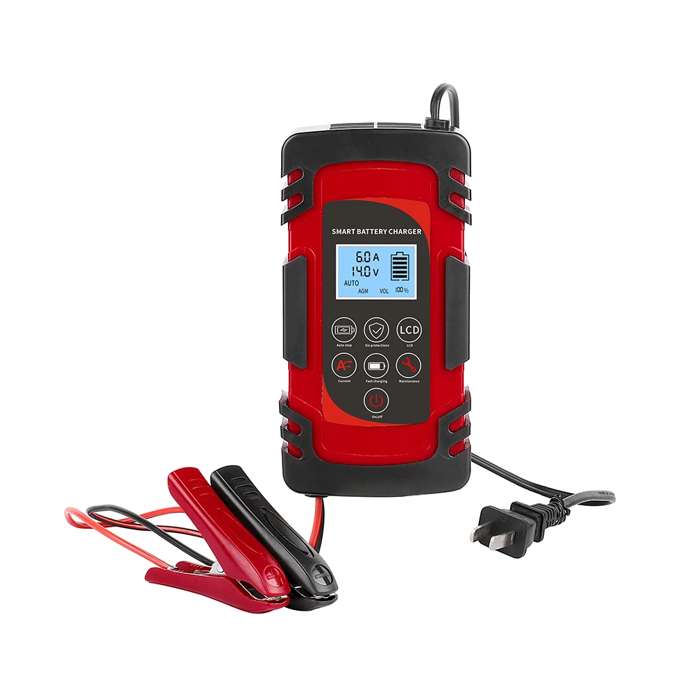 Портативное миниатюрное автомобильное свинцово-Кислотное зарядное устройство 12 В, 24 В, 4A, 6A, 8A, универсальное зарядное устройство для батарей 4 а -- 100 Ач