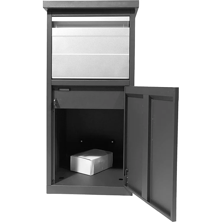 JH-Mech Parcel Letterbox High Capacity Lockable Powder Coated High Capacity Galvanised Steel Letter Box in Wall