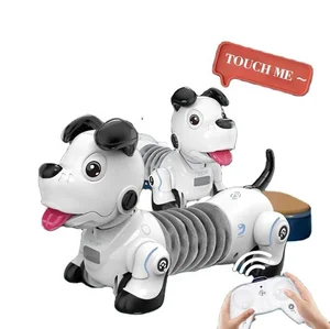 ITTL Educational Robot Flexible Induction Dachshund Puppy Music Smart RC Dog Plastic Battery Operated Infrared Remote Control