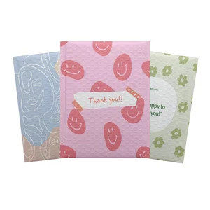 Custom Eco-Friendly Large 8.5*12 Pink Bubble Mailer Recycled Poly Wrap Logo Design Padded Envelopes Mailing Bags for Shoes Fur