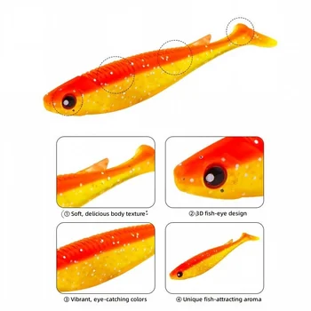 Mermaid T-tail Soft Fish Lure, Universal Freshwater Saltwater Soft Worm Bait for Pond Bass Fishing Tackle – Soft Lure – view 4