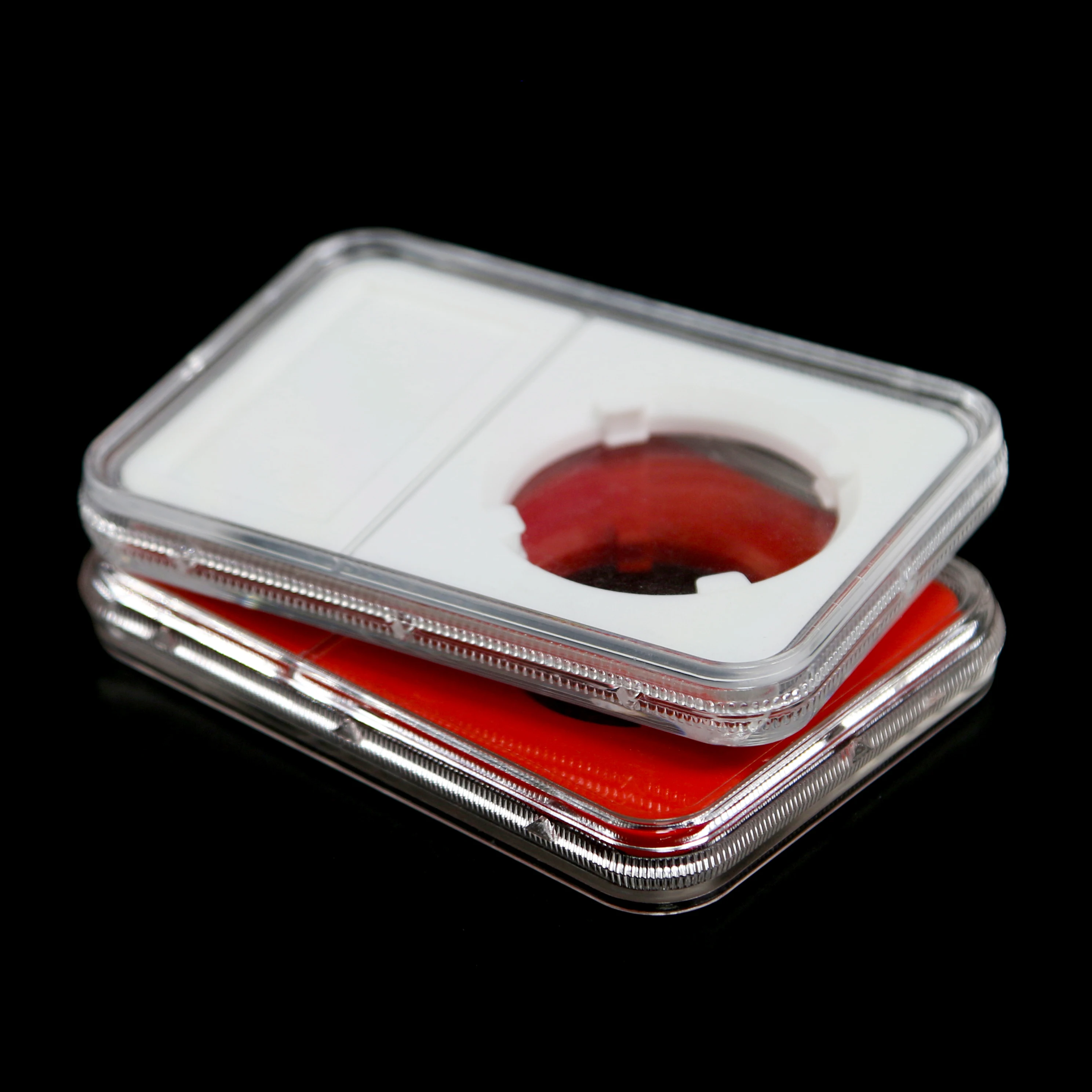 长方形塑料硬币收集盒硬币平板存储盒案例