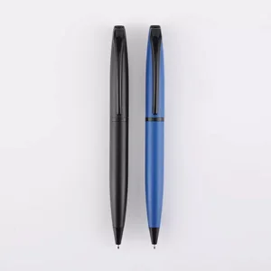 High Quality Premium Business Promotional Twist Matte Black Metal Ball Point Pen with Custom Logo
