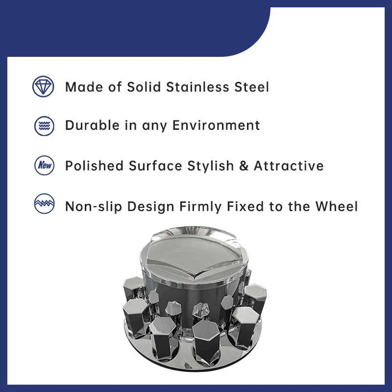 Chrome Truck Axle Cover Kit 33mm 32mm ABS Plating Truck Wheel Cover Truck Parts 1