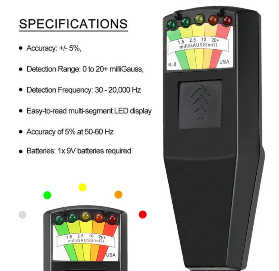 K2 EMF Meter With LED Lights – Ghost Hunting Paranormal Equipment, Magnetic Field Detector