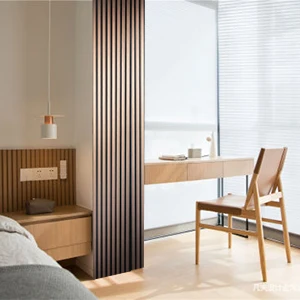 Modern 3D White Oak Fluted Acoustic Wood Slat Wall Panel Sound Absorbing Interior Wall Decor for Hotel & Hospital Ceiling Wall supplier
