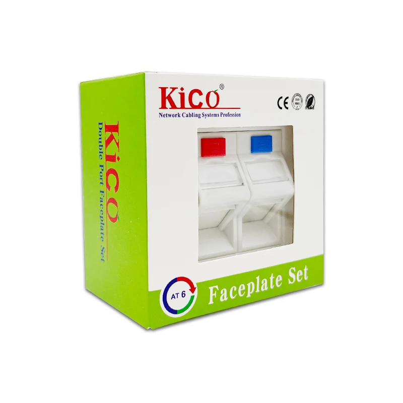 Kico Cat6 RJ45 2 Port Network Faceplate - Reliable & Versatile