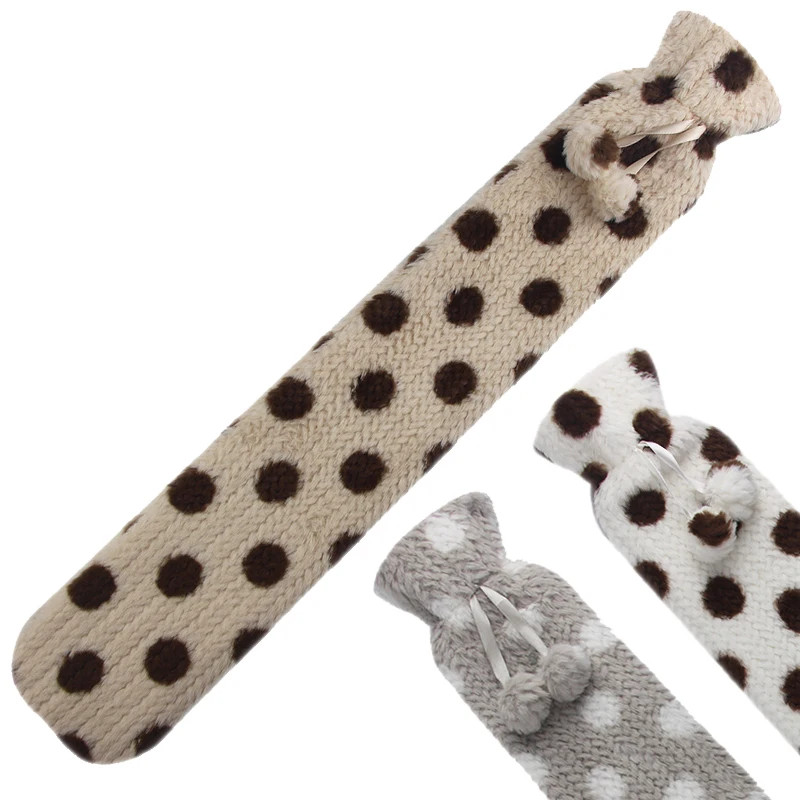 china factory hot water bag gift hand warmer pvc natural rubber 72cm / 75cm long hot water bottle fur cover for sale
