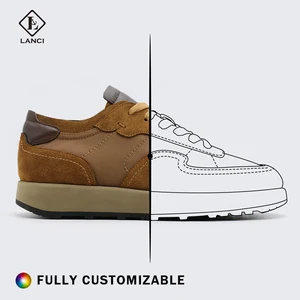 LANCI New Trend Leather Shoe Manufacturers Luxury and Elegant  Men Running Shoes Handmade Custom Shoes