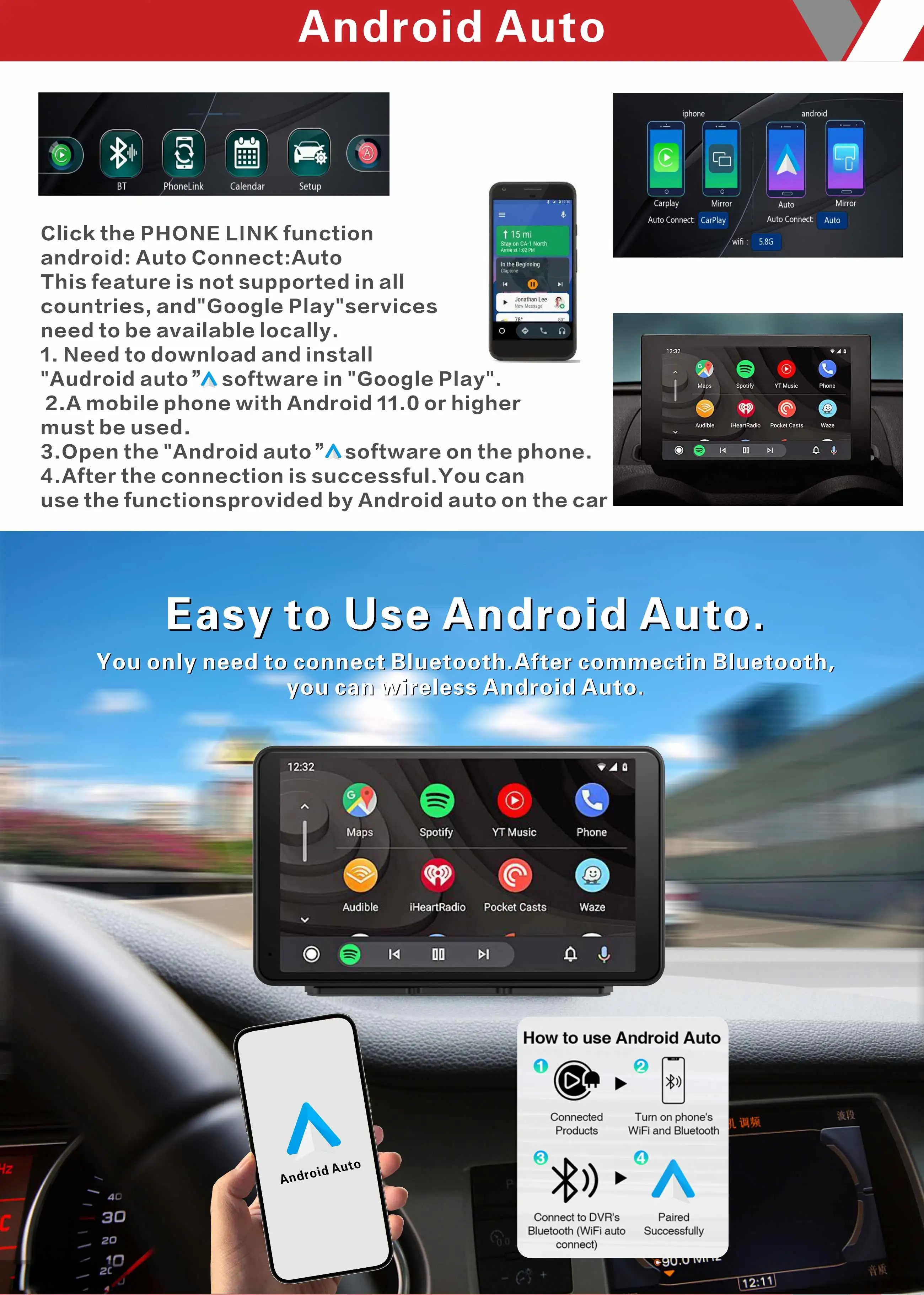 Universal Carplay Android Auto Portable Car Radio 7 Inch Ips Player ...