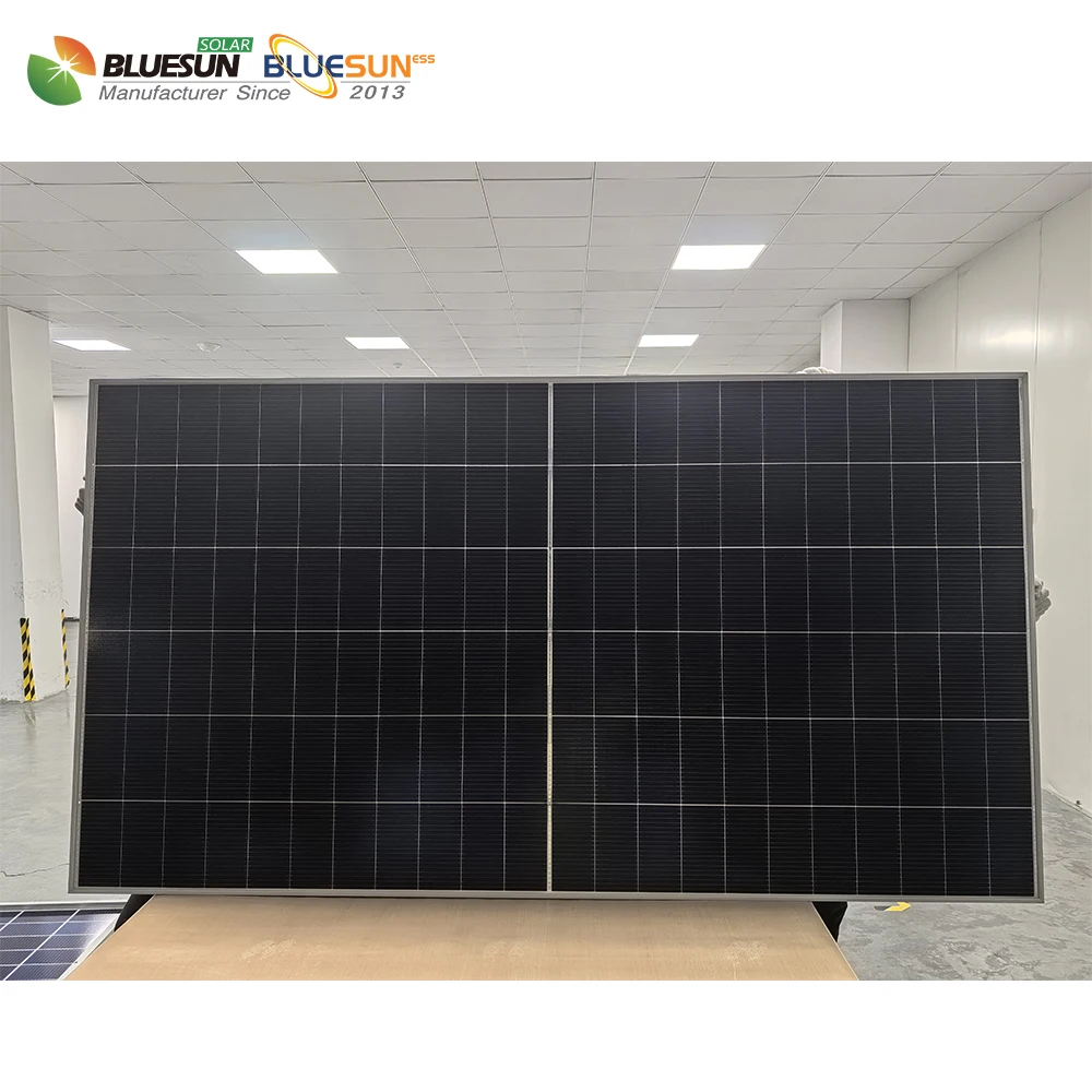 For Bluesun Shingled Solar Panels High Power N Type 700W/720W 132 Cells Black for Energy Storage System