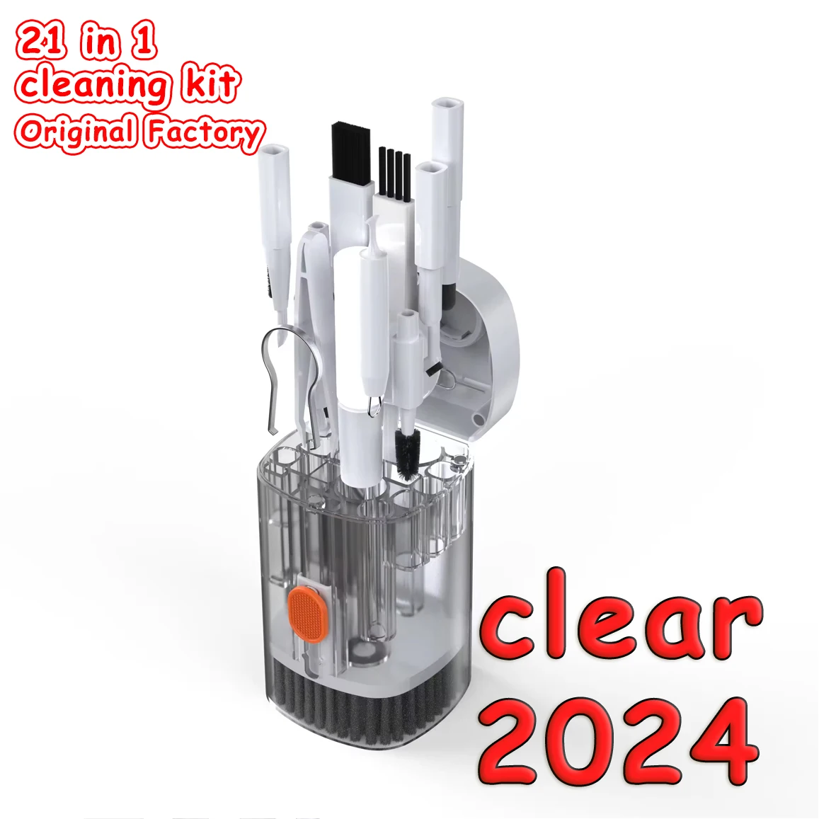 Great Roc 2024 Newest 21 in 1 Cleaning Kit Dust Removal Key Extractor Transparent Design Electronic Cleaner for Keyboard Airpod