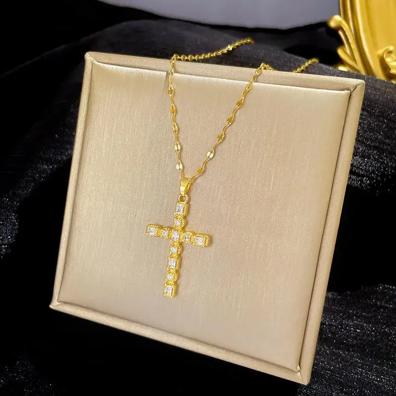 Cross Diamond Necklace Women