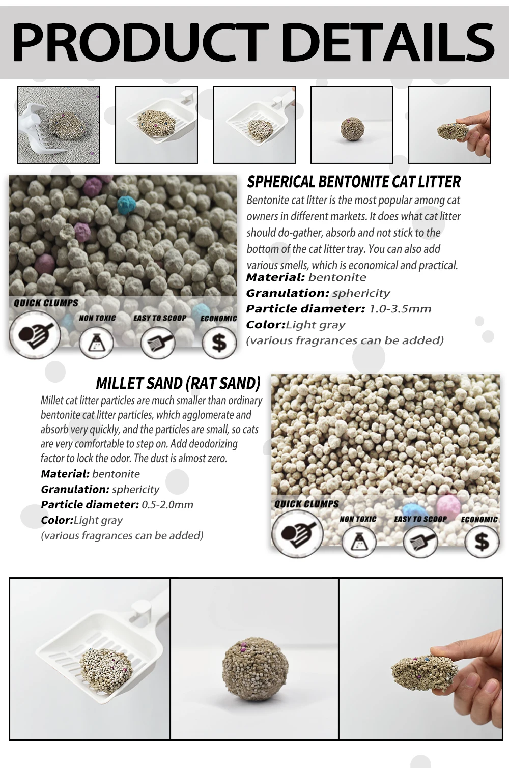 Supplier Oem Dust Free Easy Clean Cat Litter Sand Premium Strong