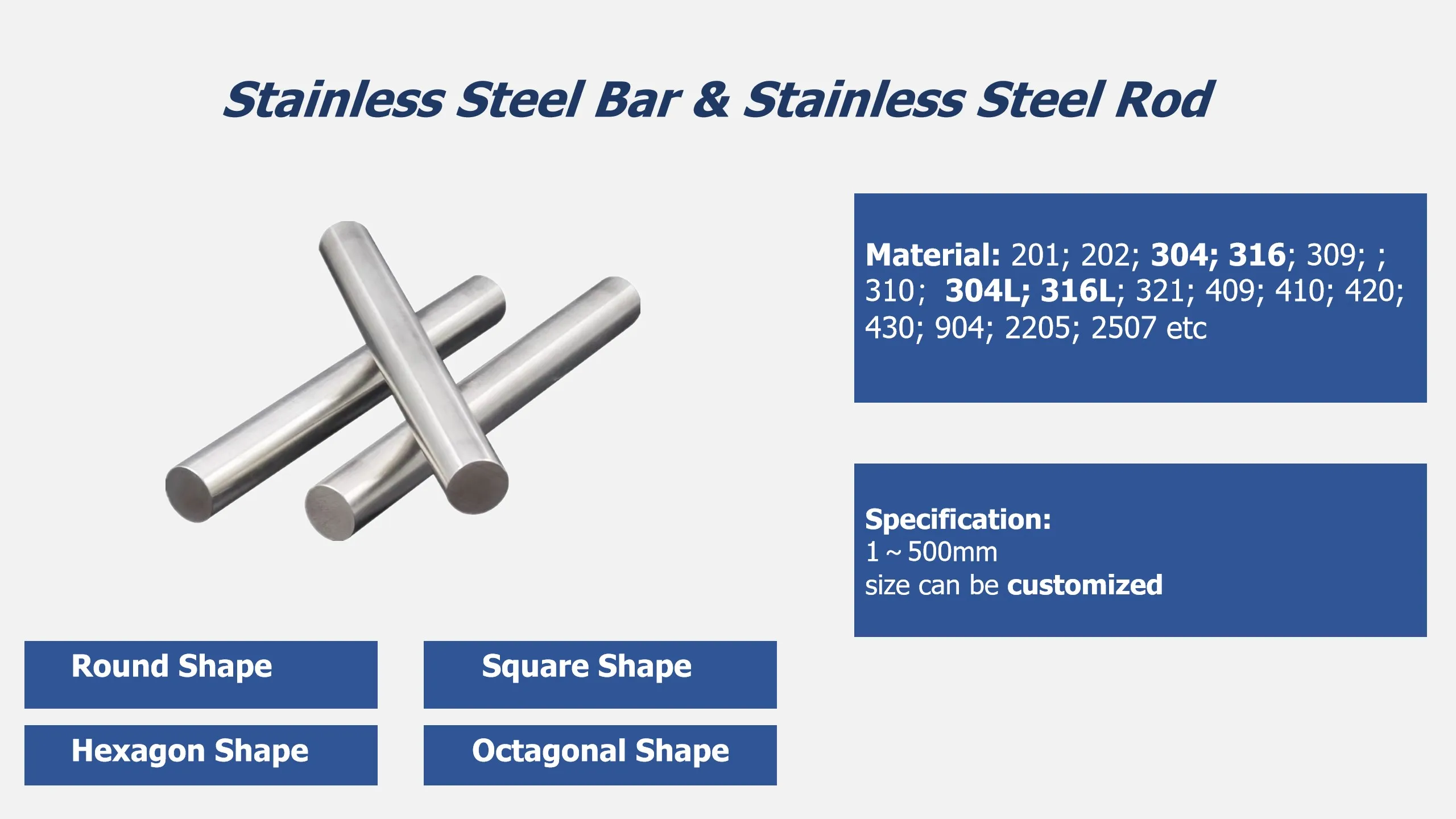 201 Stainless Steel Square/rectangle Bar/rod Stainless Steel Round Bar
