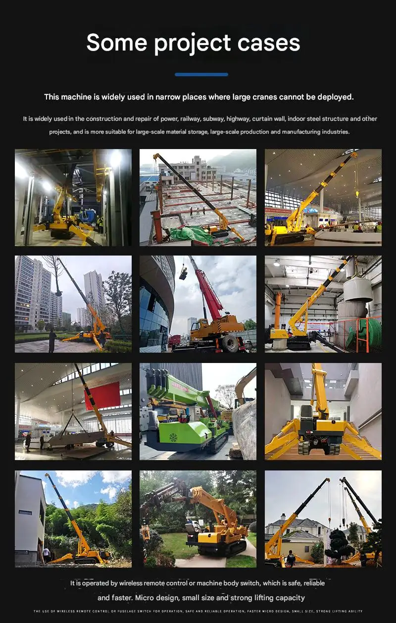 CE Certified 8-ton Crawler Spider Crane, Hydraulic Boom Lift, Flying Arm Telescopic Small Spider Crane China