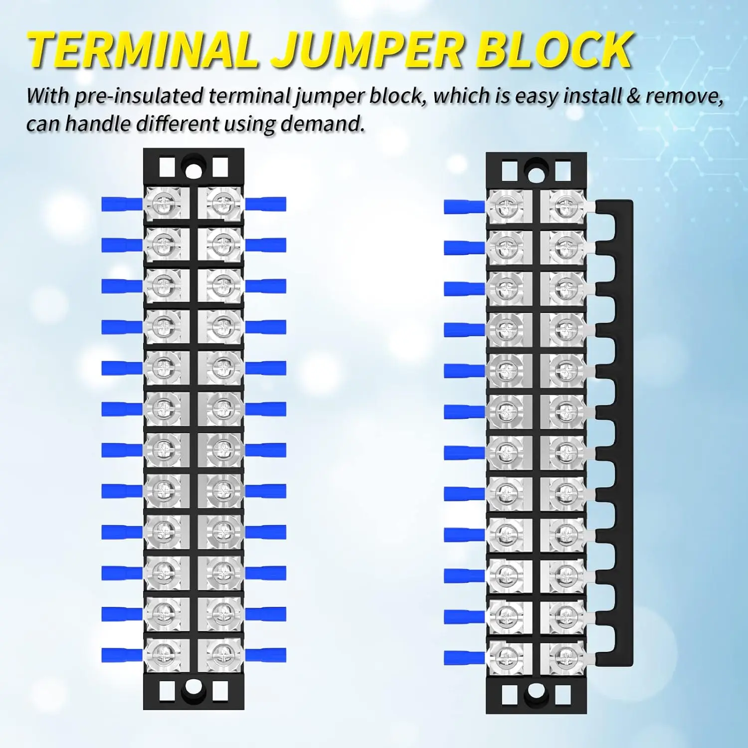 35A Terminal Block 12 Position Screw Terminal Strip Dual Row With Cover
