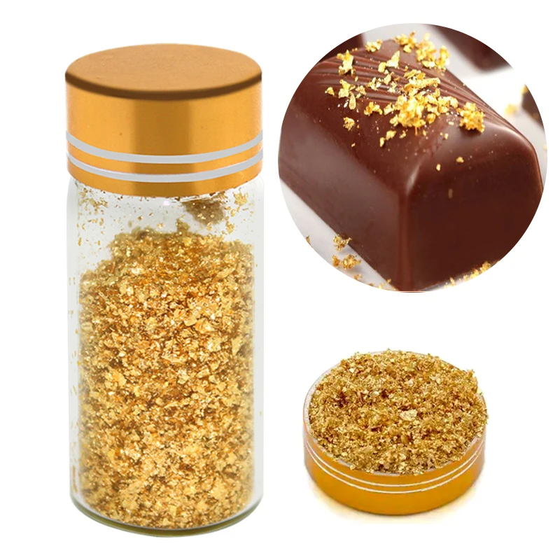 Private Label Edible 24 Karat Gold Leaf Flakes Genuine 24k Gold