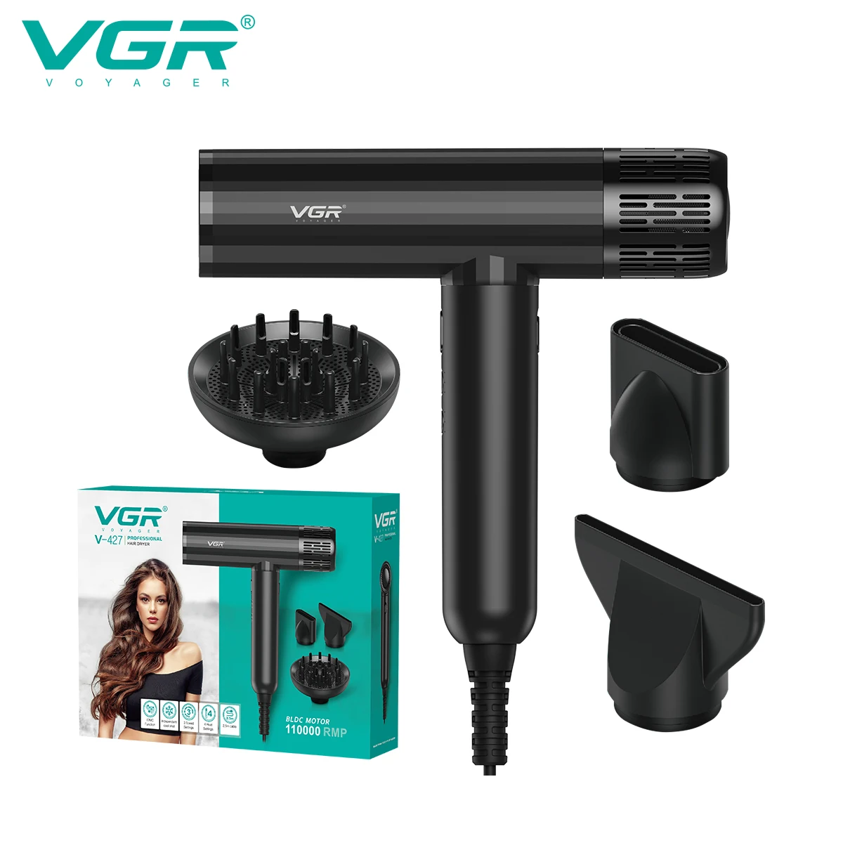 VGR V-401 ヘアドライヤー 1600-1900W Hair Salon Dryer & Wall Mount Hair Dryer V-401 Supply By VGR-VGR