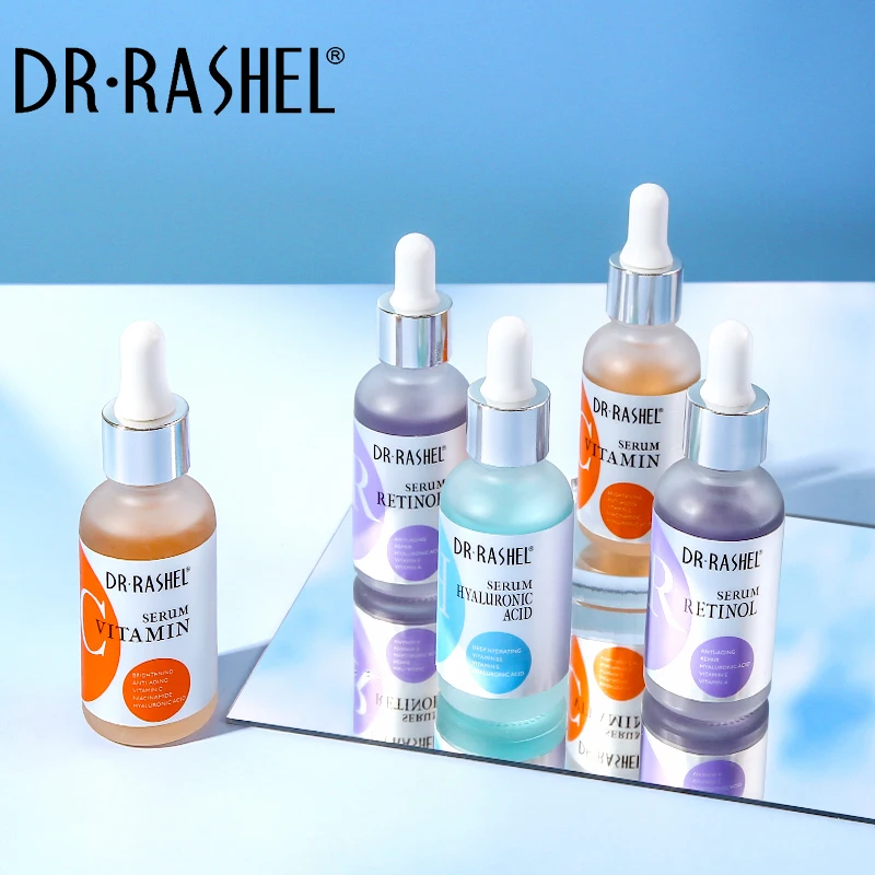 Dr Rashel Skin Care Brightening Anti Aging Whitening Moisturizing Hyaluronic Acid Retinol Vitamin C Face Serum Set 3pcs