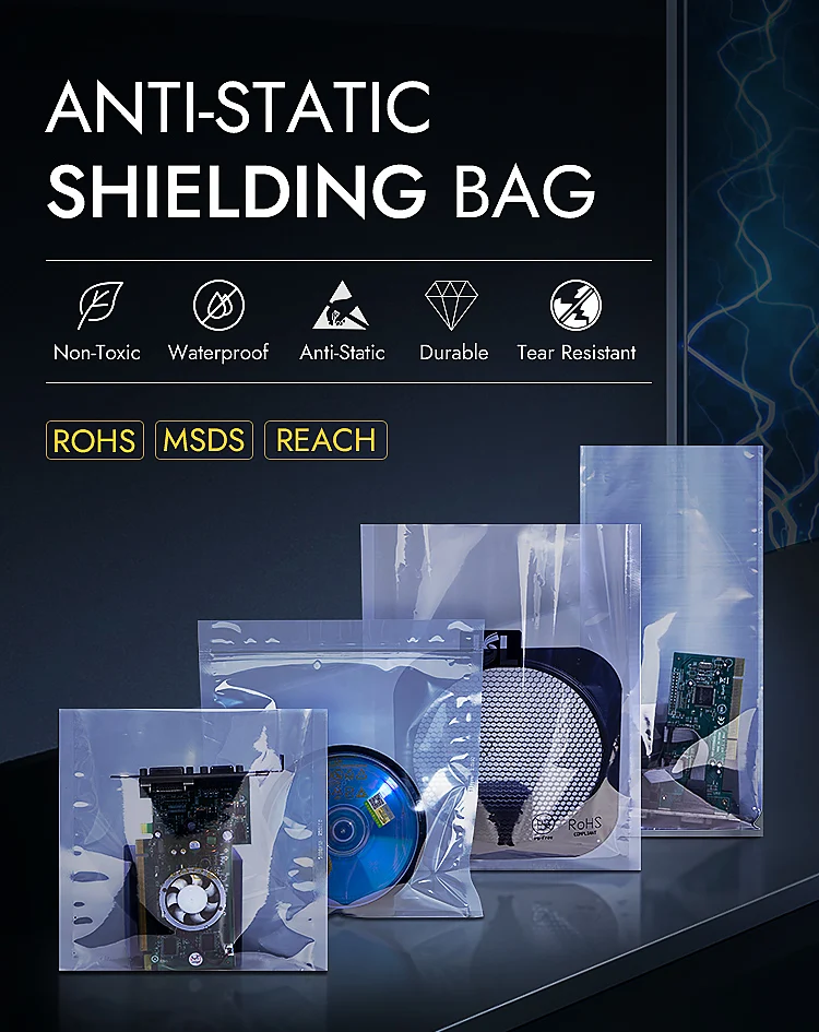 Anti-static Shielding Plastic Bags Esd Zip Lock Packing Bag For ...