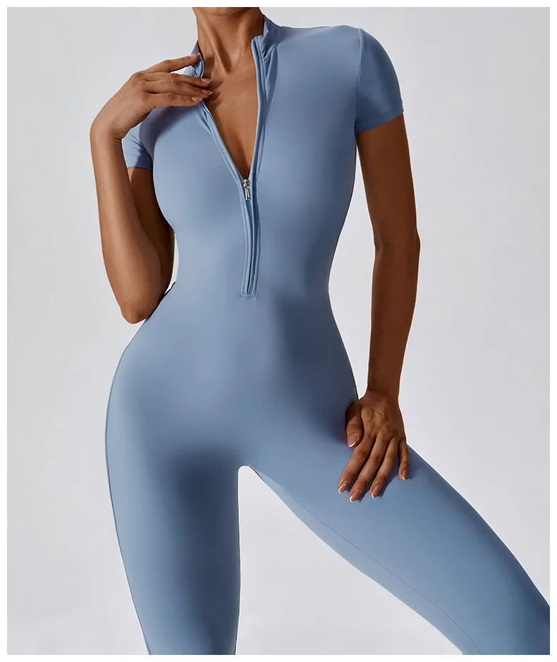 Custom Onesie Fitness Gym Exercise Workout Wear Yoga Leggings Zipper