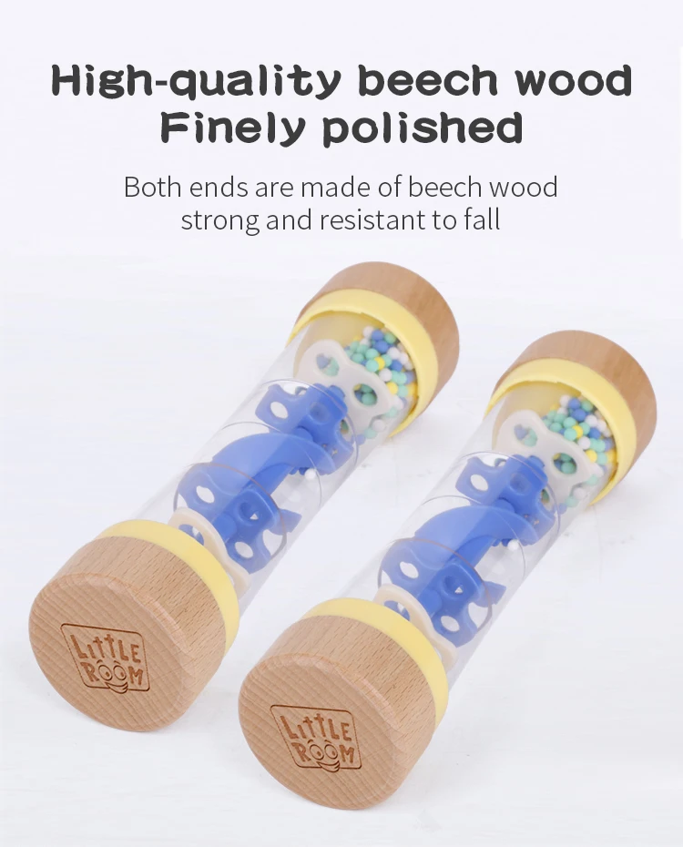 Буковая деревянная трубка для дождя с идеальным дизайном, бусины Монтессори, капли дождя, детские музыкальные игрушки для младенцев, развивающие сенсорные качели