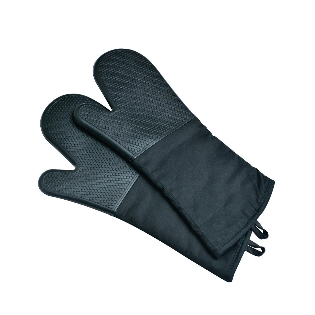 Сверхдлинная профессиональная силиконовая варежка для духовки кухонная хлопковая перчатка с высокой термостойкостью на 300