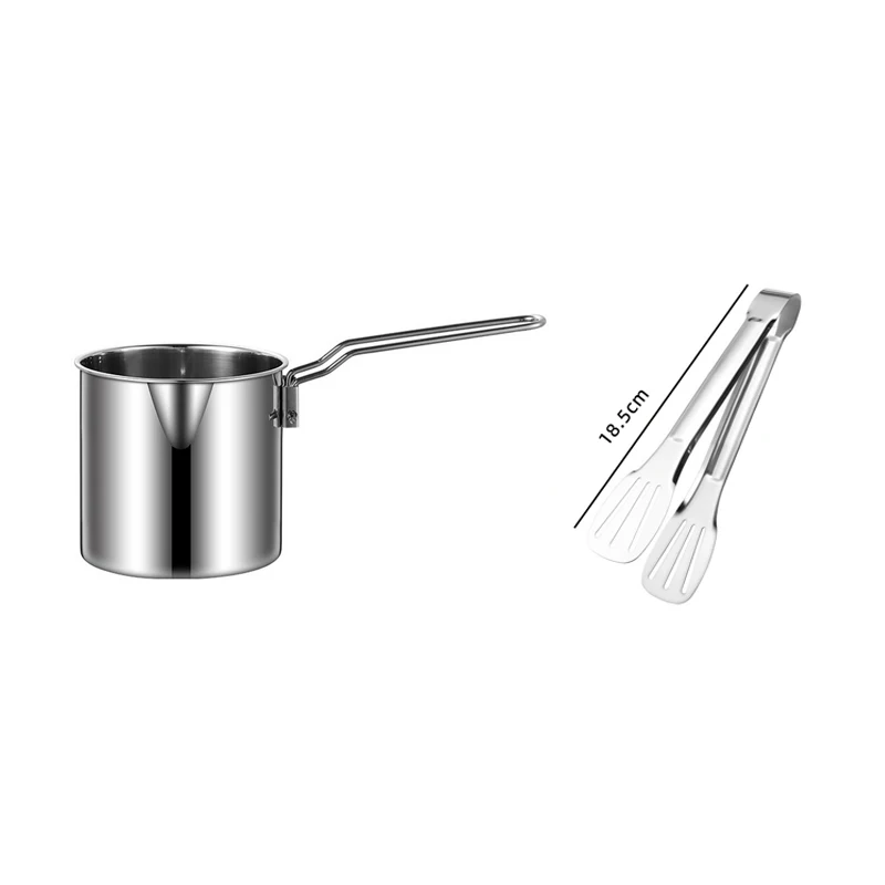 Friteuse en acier inoxydable 304 avec panier à huile et thermomètre, 4,8 l – Petite friteuse profonde Tempura pour frites, poisson et poulet