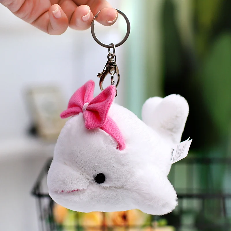 Custom 10cm Cute Shark Devil Fish Killer Whale Dolphin Sea Lion Animal  Stuffed Plushie Keychains Small Mini Marine Animal Toy