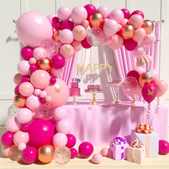 Latex Happy Birthday Pink Balloons Kit Set For Boys Girls Women Men ...