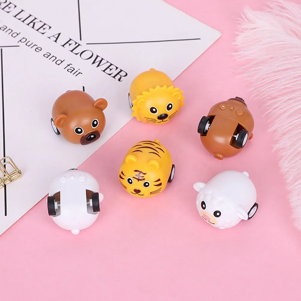 Рекламные креативные автомобили с функцией вытягивания розовые и желтые белые Мультяшные животные автомобильные капсульные