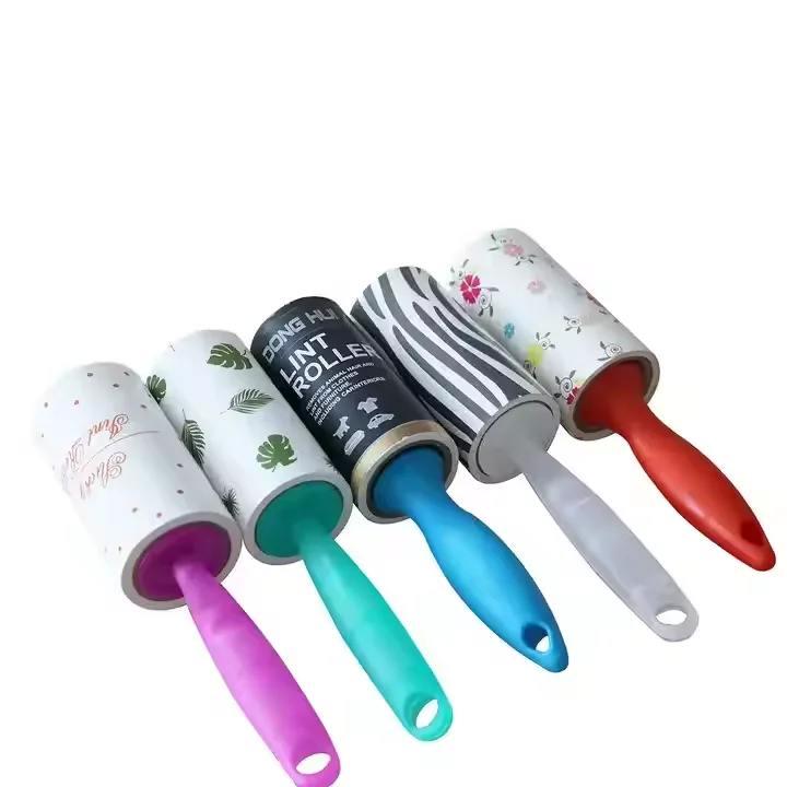Extra Sticky Manual Pet Hair Remover Set Long Handle Pocket Lint Rollers for Clothes Carpet Furniture and Paper-Multi Usage