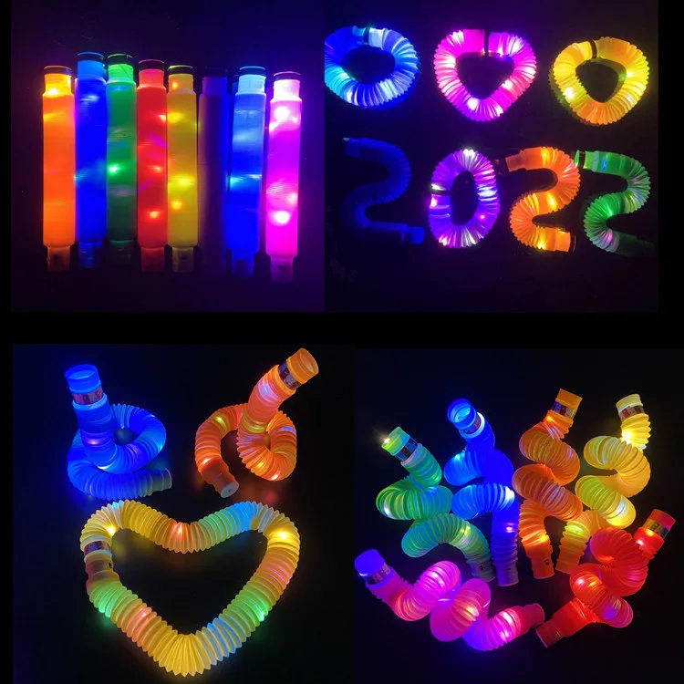 DIY LED Luminous Pop Tubes Fluorescent Color Stretched Plastic