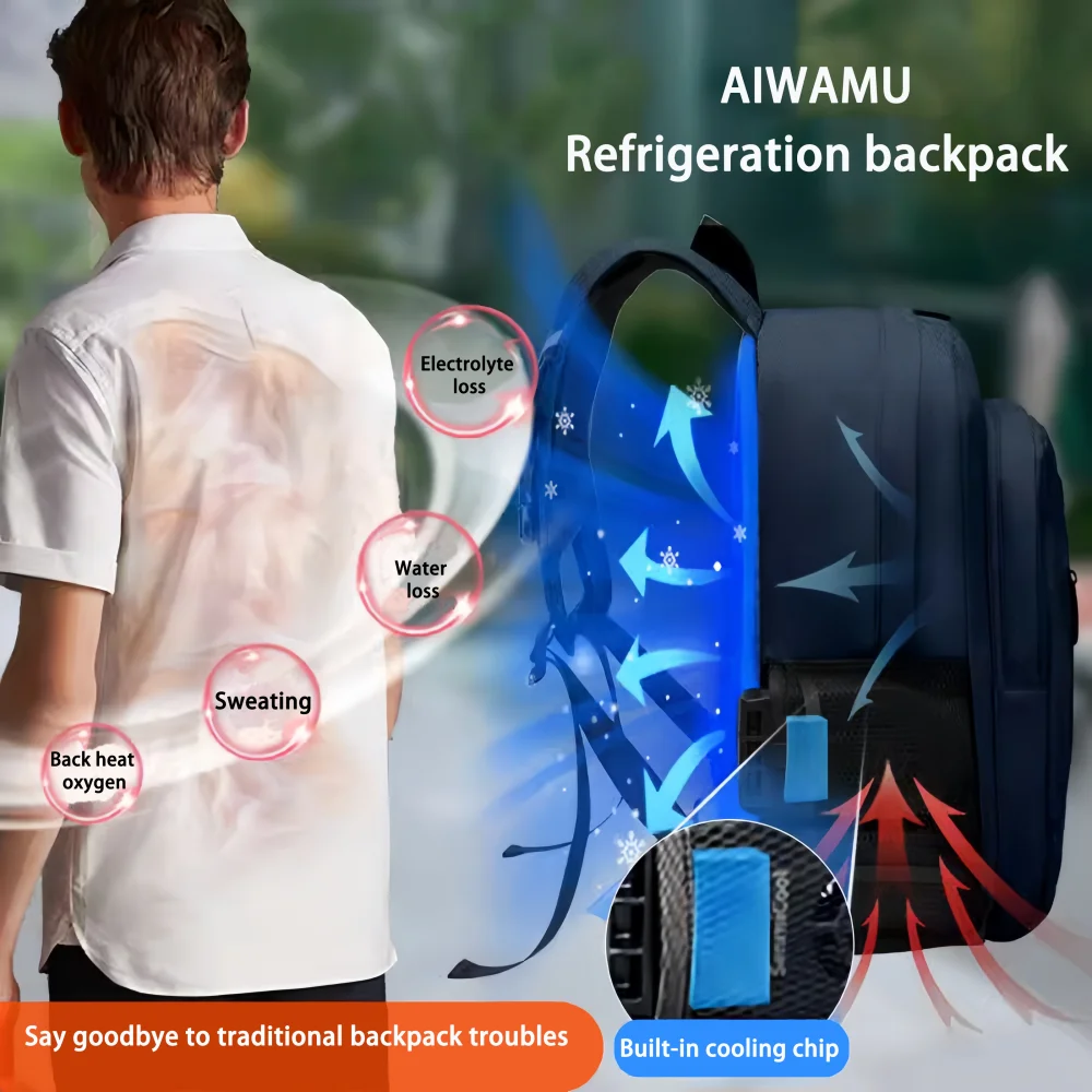 Double Shoulder Refrigeration Air Conditioning Mountaineering Backpack ...