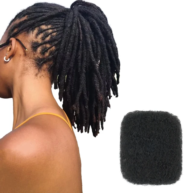 KAMA Cheveux 100% Unprocessed Raw Afro Kinky Curly Virgin Bulk Human Hair Extensions 8 Inches Stretched Dreadlock Bulk Hair