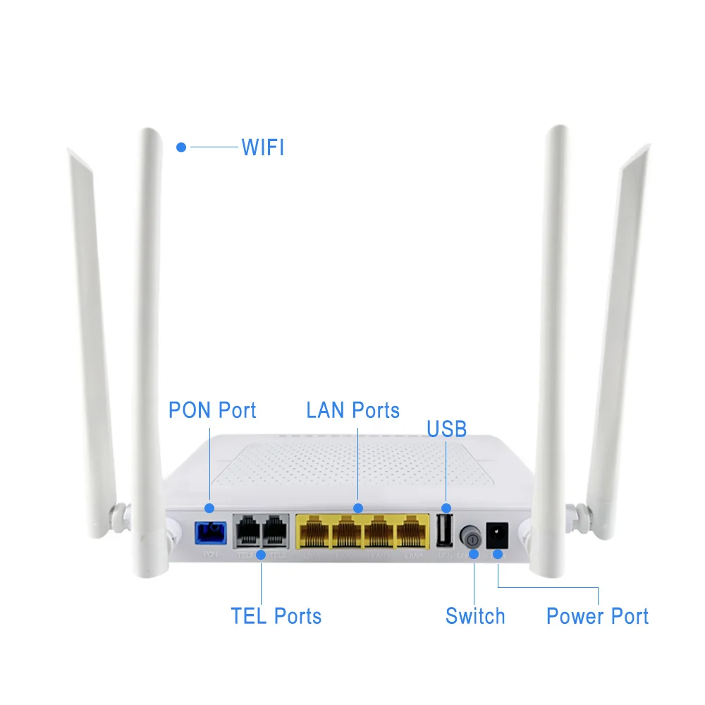 C-DATA Dual Band AC1200 2.4G/5.8G 4GE WiFi CATV POTS TEL ONU for GPON/EPON for VSOL for FTTH within 20km