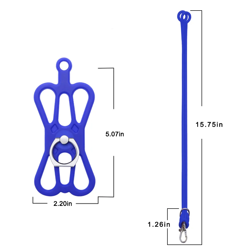 Laudtec 360 Rotating Ring Holder 2-in-1 Protective Case with Phone Strap  Silicone 360 Rotating Ring Holder