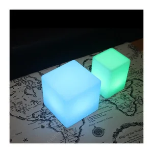 Modern 16-Color LED Night Light Rechargeable Cube Table Light Remote Control Battery Powered for Bedroom 5V Input Voltage