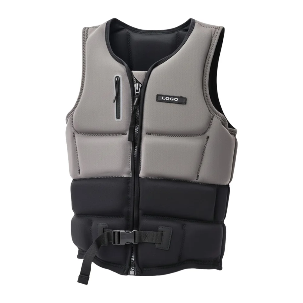 Custom Water Sport Adult Life Jacket Neoprene Wakeboard Vest Lightweight Full Zipper for Surf PWC Jet Boat Ski