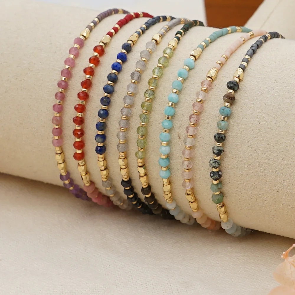 Hot Selling Miyuki Seed Beads Bracelet Simple Natural Gemstones Adjustable Bracelet Bohemian Handmade Beaded Bracelet for Women