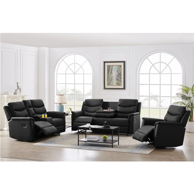 Luxury Recliner Sofa Set Sectional Sofa With Drink Holder Modular
