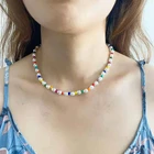 Pearl Jewelry Pearlpearl Bohemian Colorful Seed Beads Imitation Pearl Beaded Necklace For Women Neck Jewelry