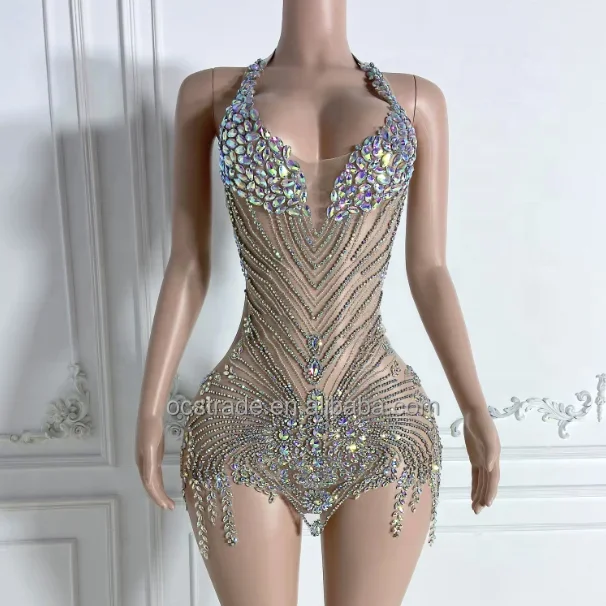 Ocstrade High Quality Shiny Crystal Club Dress - Sexy & Stylish