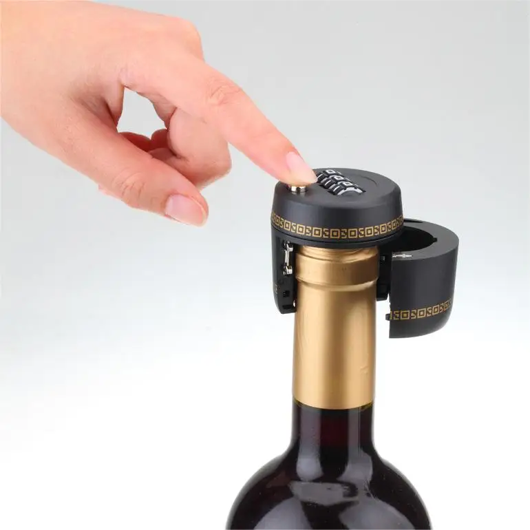 YH9075 Hot Sale ABS Wine Stopper Digital Lock 3 Password Code Wine Combination Bottle Lock