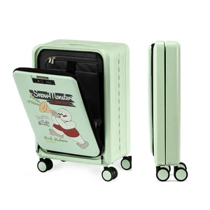 PP Custom 18" Spinner Front Open Foldable Lightweight TSA Lock Carry-On Suitcase with Space-Saving Design for Travel