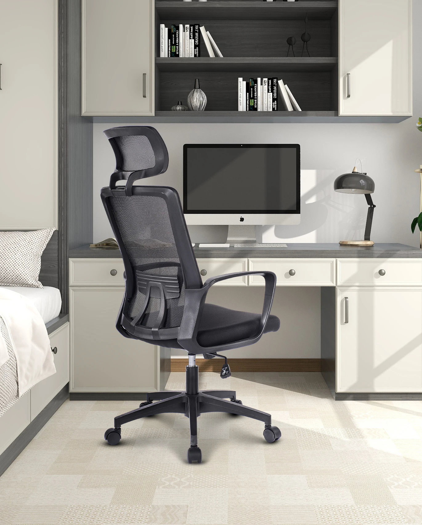 Kabel High Back Swivel Computer Office Chairs Wholesale Fixed Armrest