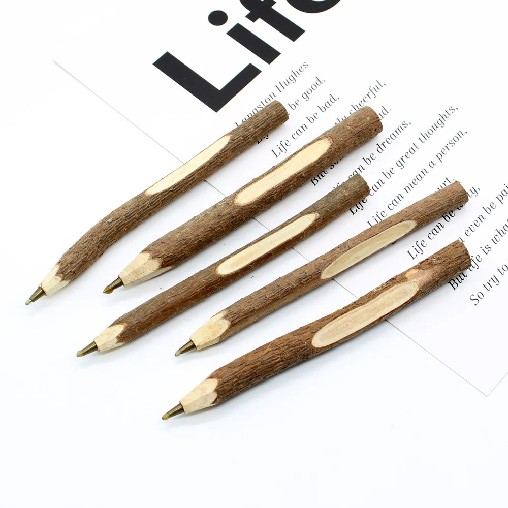 Environmentally Friendly Wood Natural Tree Branch Bark Biodegradable Environmentally Friendly Ballpoint Pen Pencil